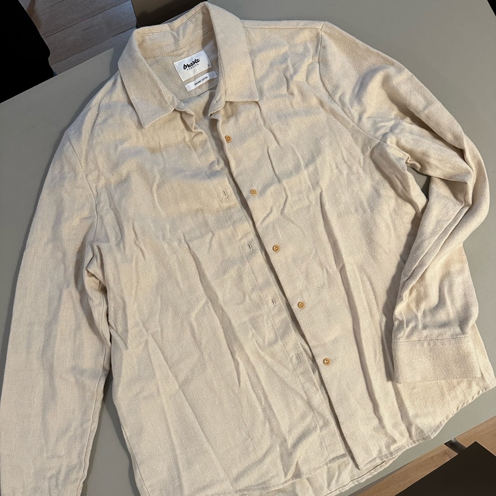 Brava Fabrics flannel cream shirt size L